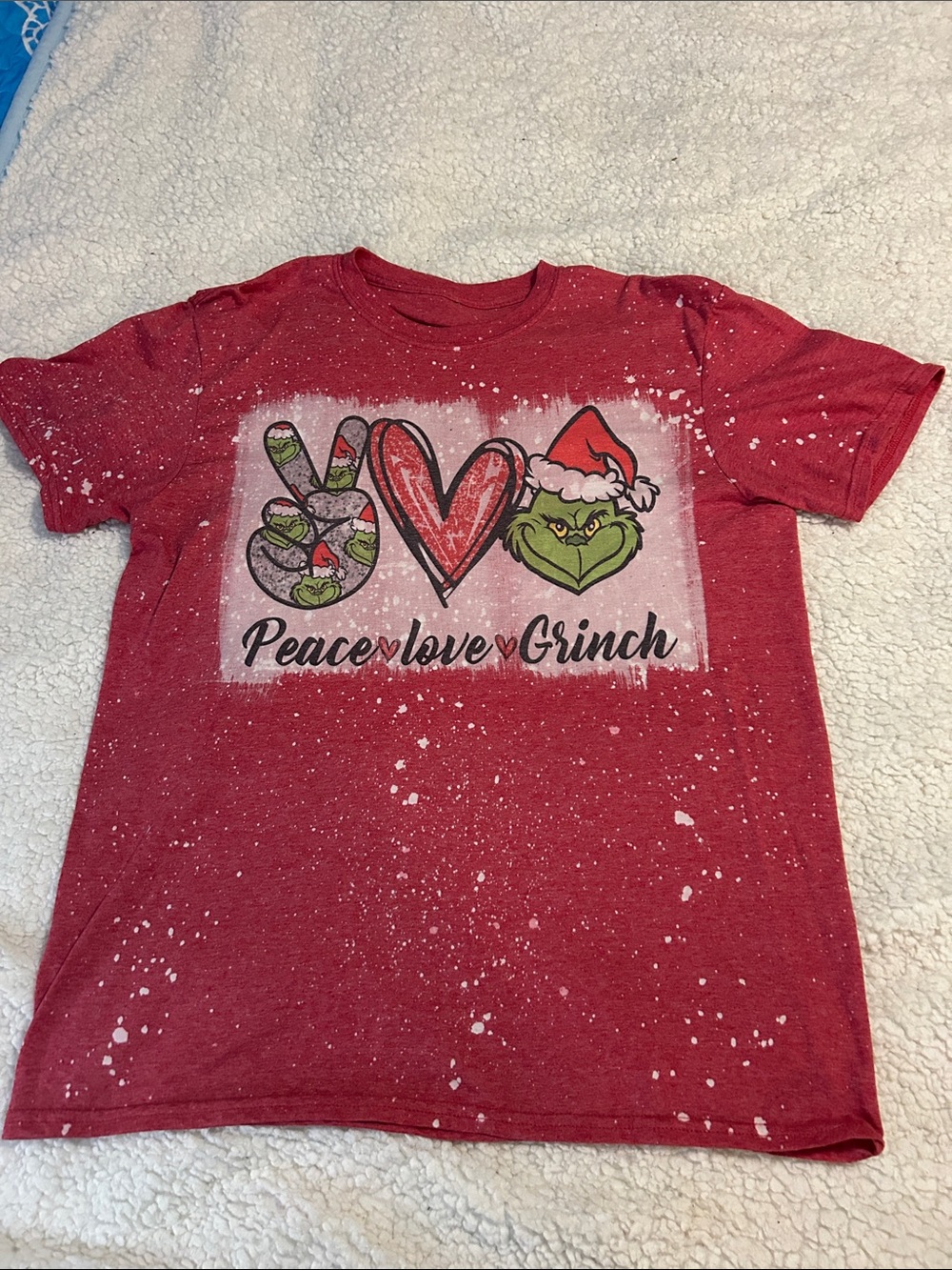 Peace Love Grinch ADULTS Red Graphic Tee